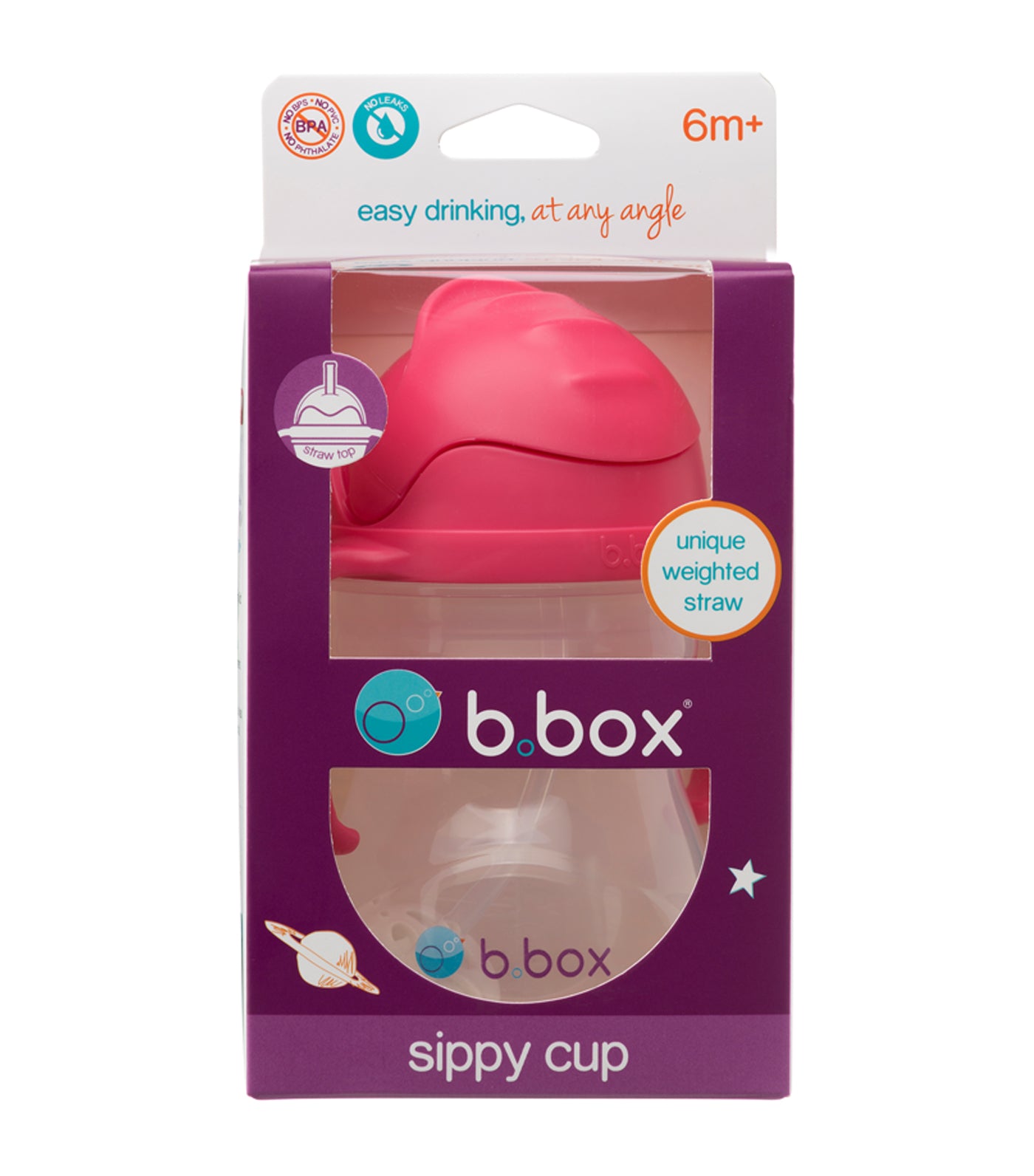 b. box sippy rasberry cup
