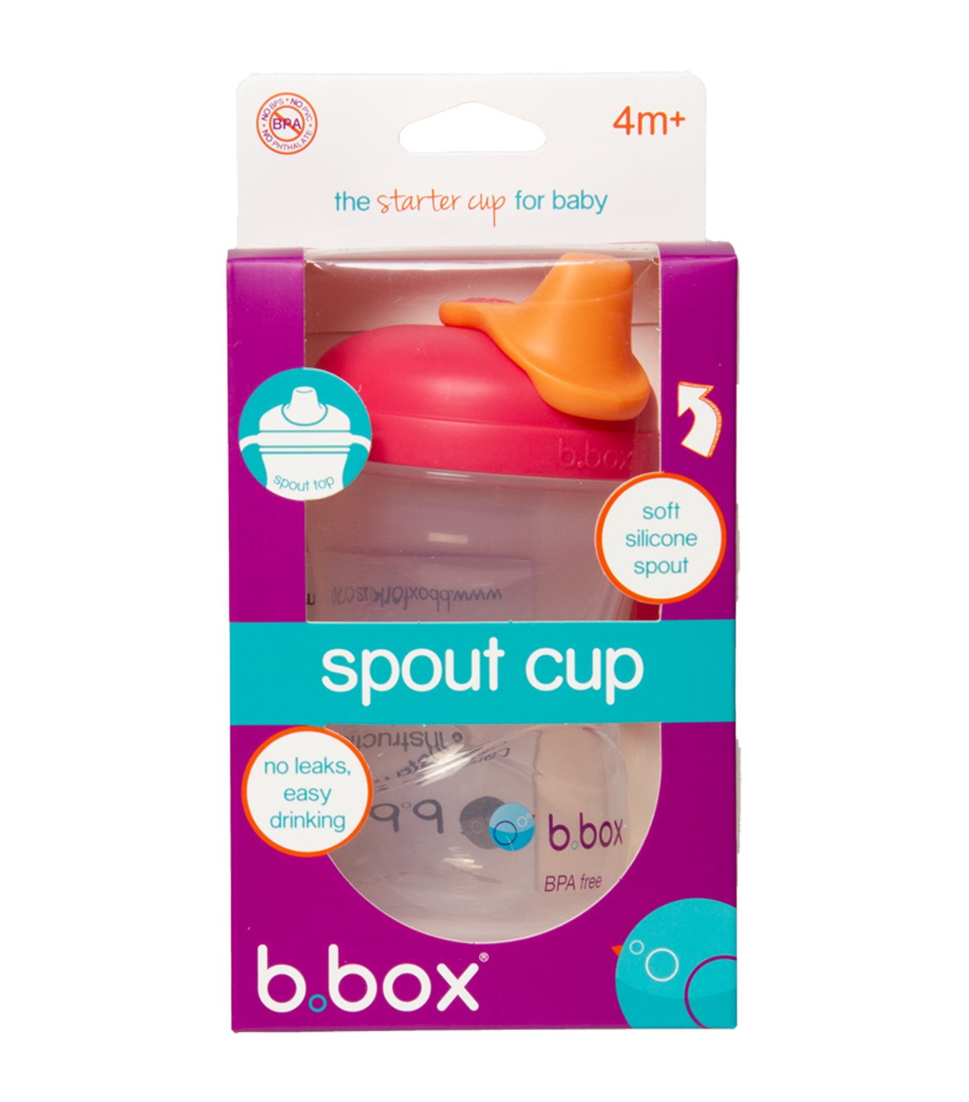 b. box spout cup rasberry