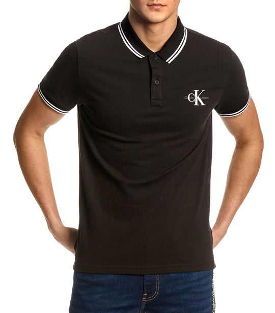 Men s Core Tipped Slim Polo Shirt Black