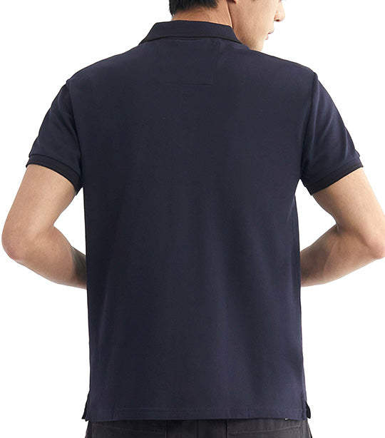 Slim Monogram Tipped Polo Shirt Blue