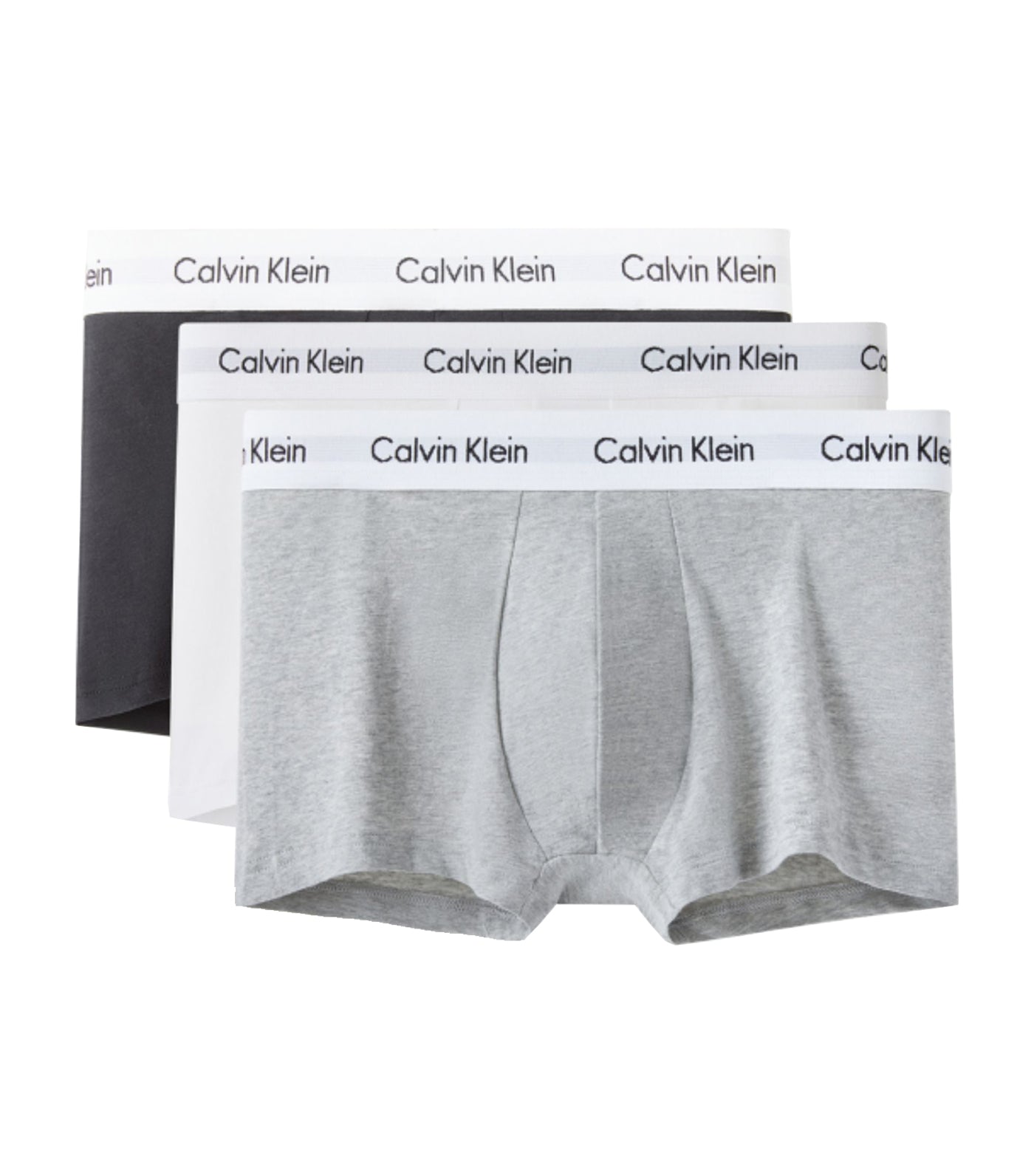 3-in-Box Calvin Klein Cotton Gray & Blue Stretch Boxer Briefs S