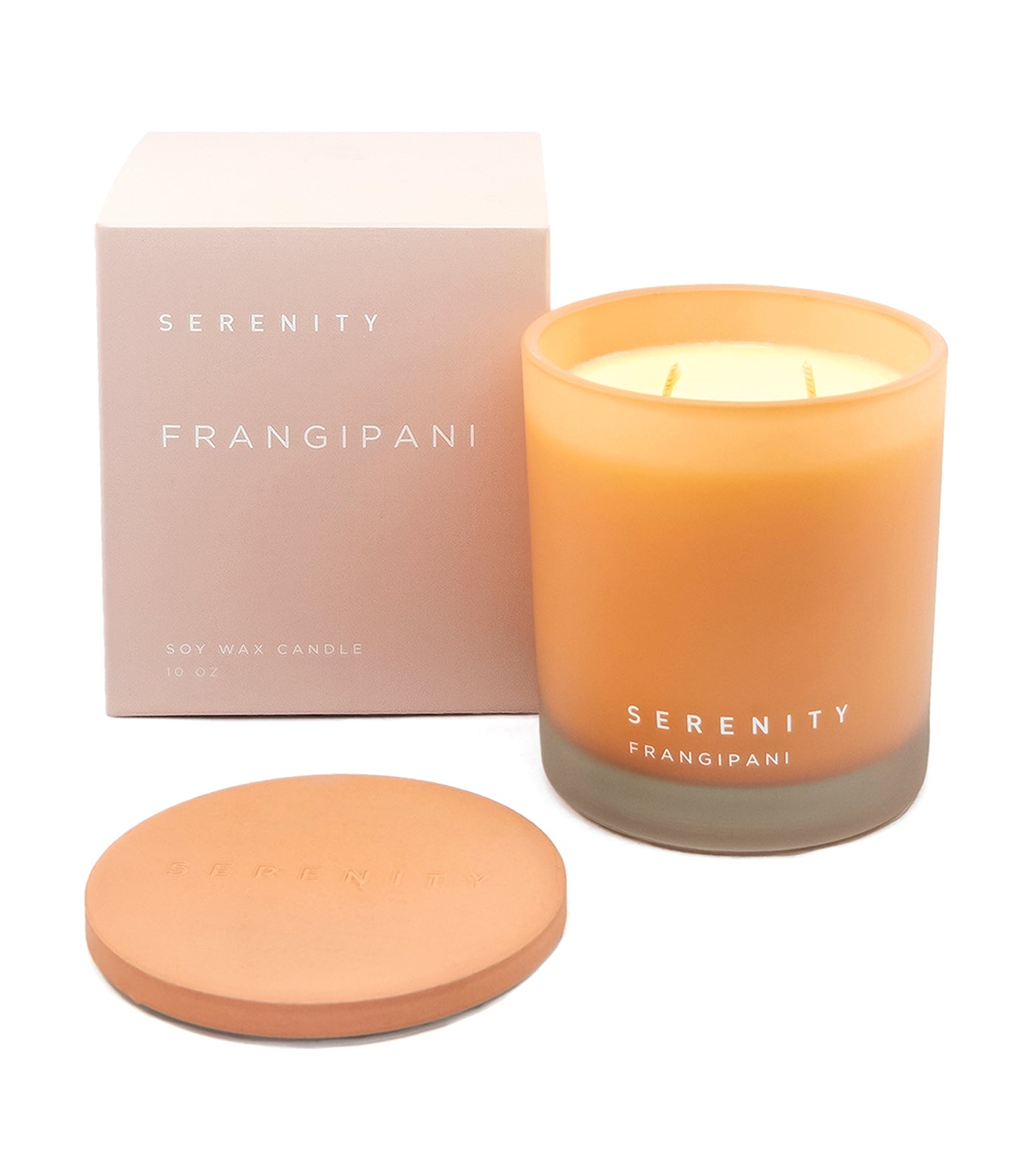 serenity frangipani soy wax candle