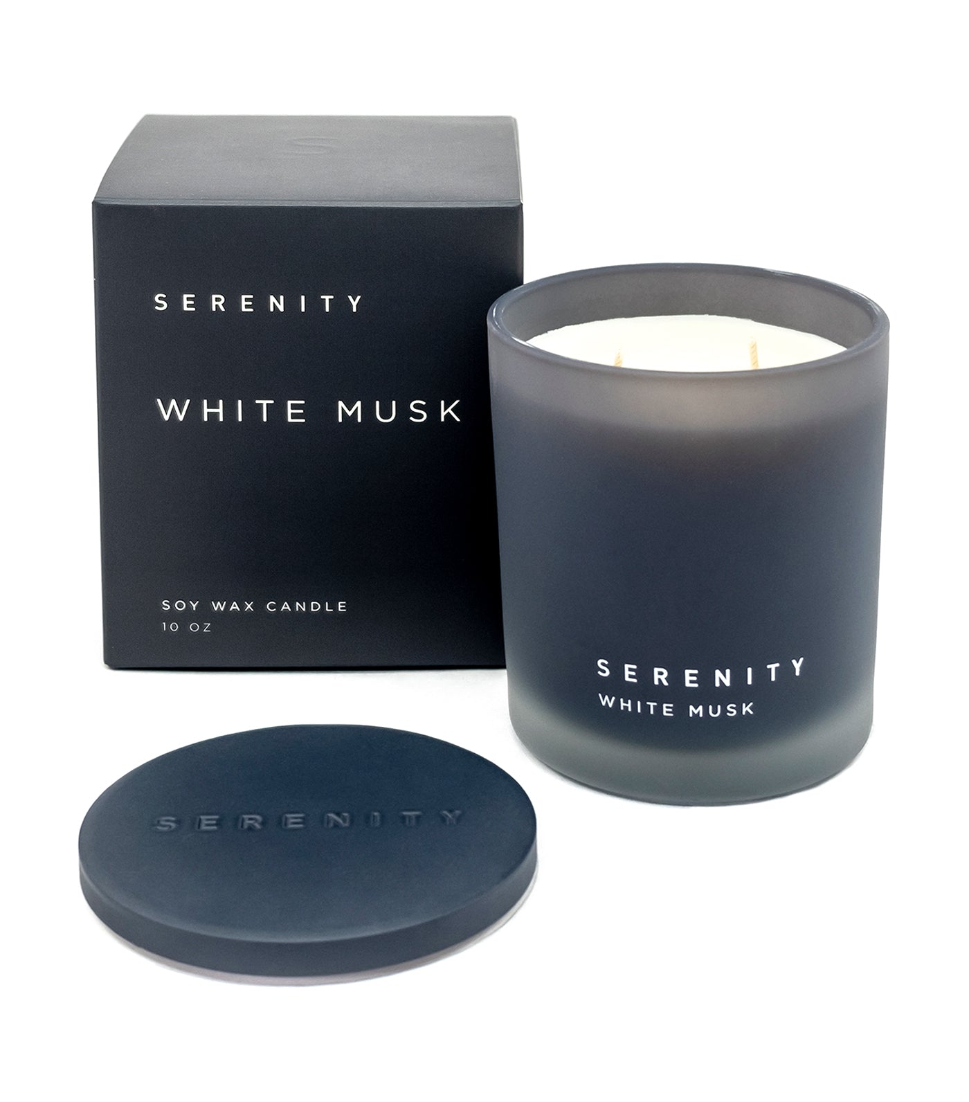 serenity white musk soy wax candle