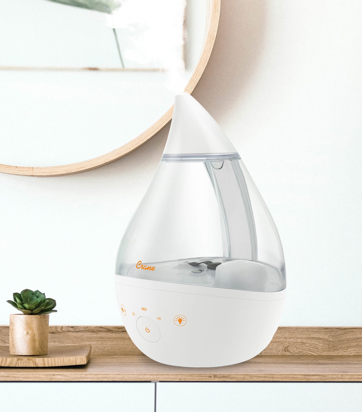 crane 4-in-1 filter-free top fill humidifier with sound machine