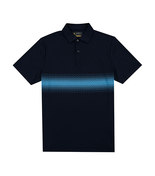 Ombre Geometric Chest Stripe Polo Classic Navy