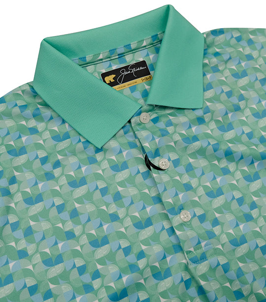 Optical Grid Geometric Print Polo Florida Keys