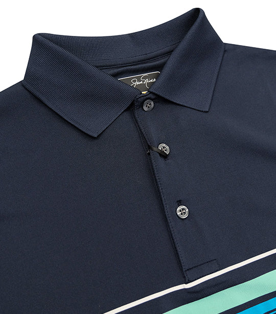 Wide Chest To Sleeve Stripe Polo Classic Navy