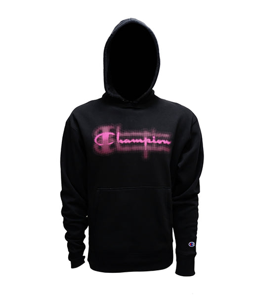 Champion hoodie 2024 black and pink