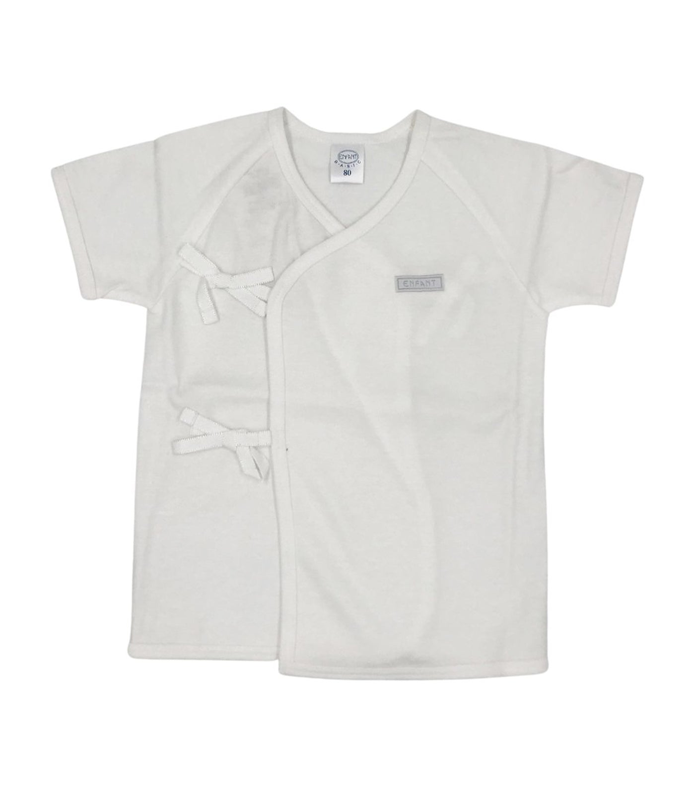 enfant white newborn nisex tieside short sleeve shirt
