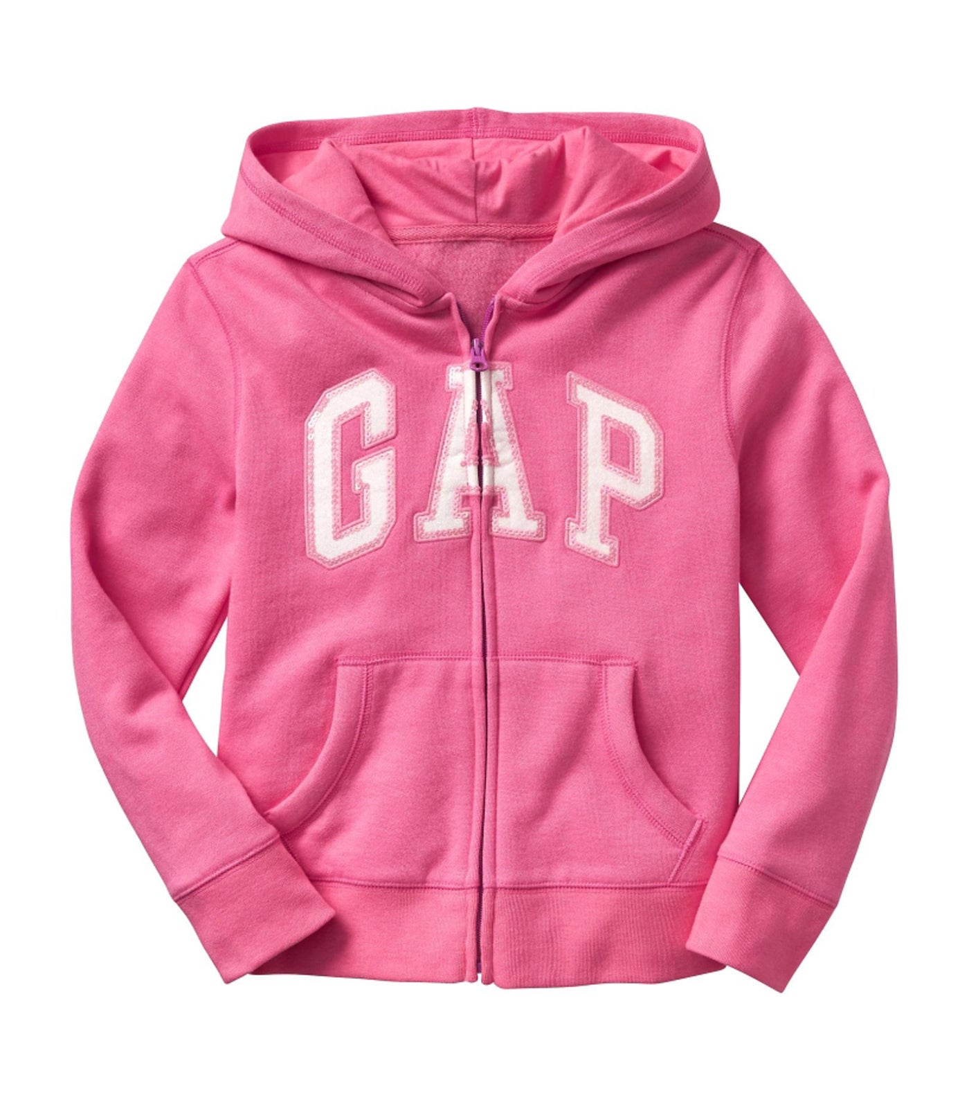 gap kids pink jubilee nylon on kids gap logo zip hoodie in fleece