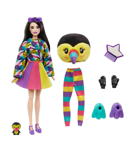 Cutie Reveal Jungle Series - Barbie® Doll with Penguin Plush
