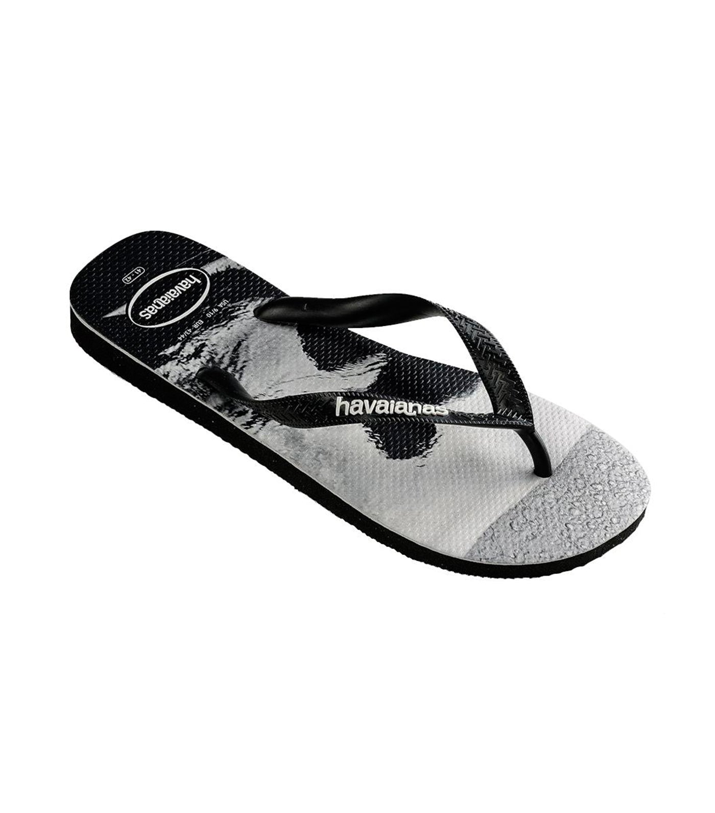 Men s Top Photoprint Flip Flops Black and White