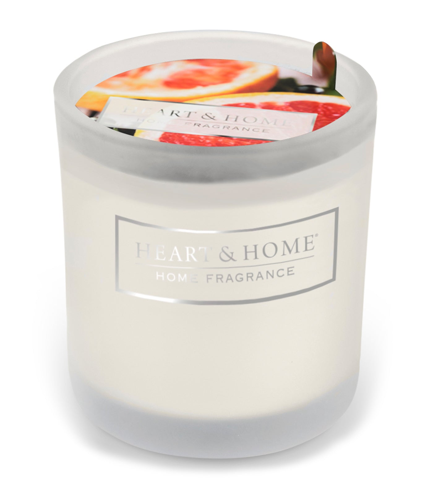 heart & home pink grapefruit - glass votive soy candle