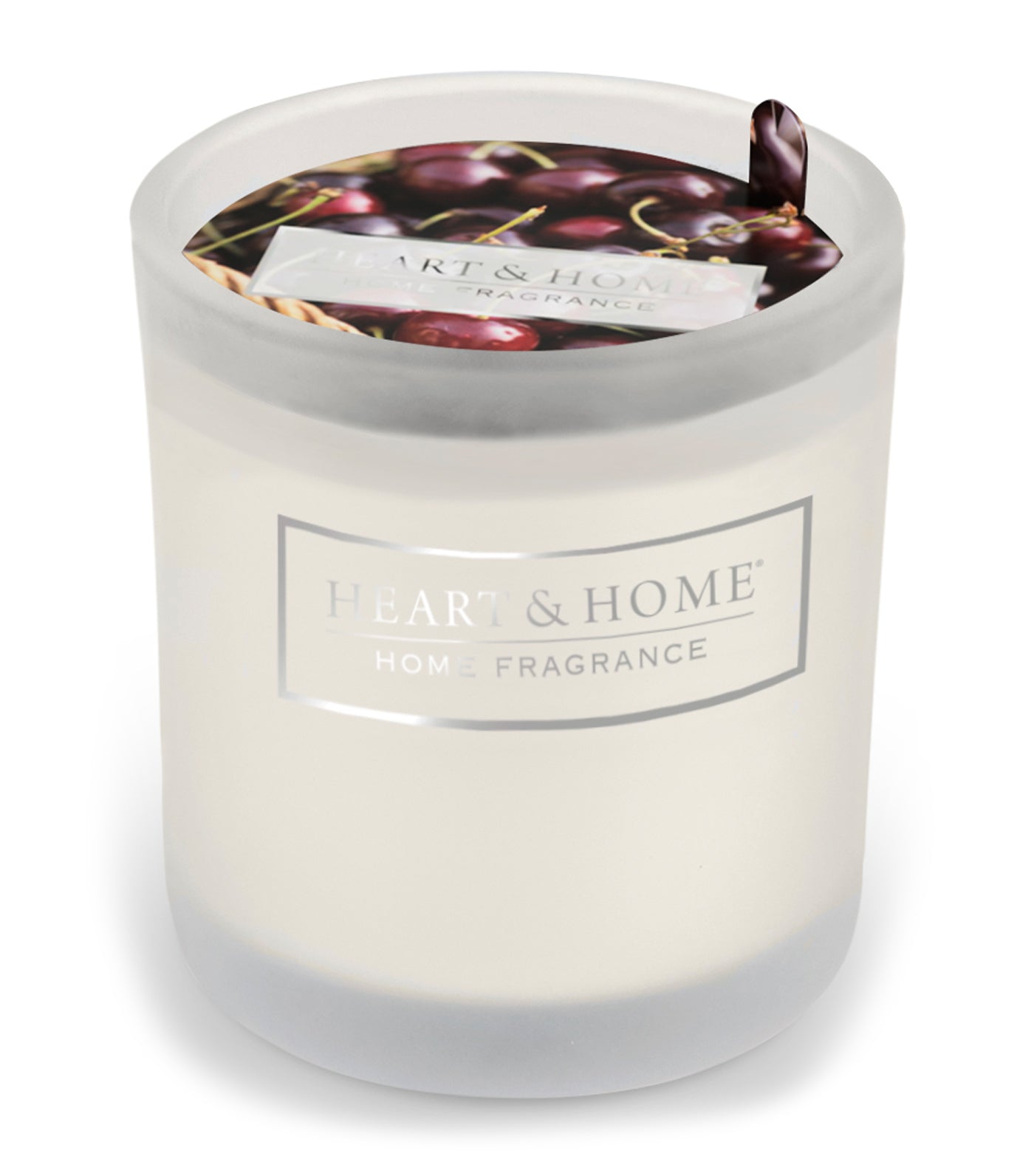 heart & home sweet black cherries - glass votive soy candle