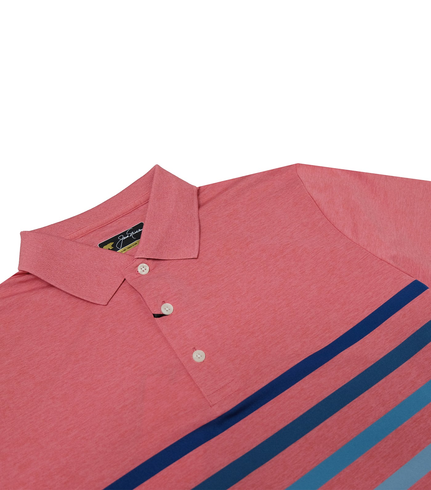 Ombre Chest Stripe Polo Coral Stroll