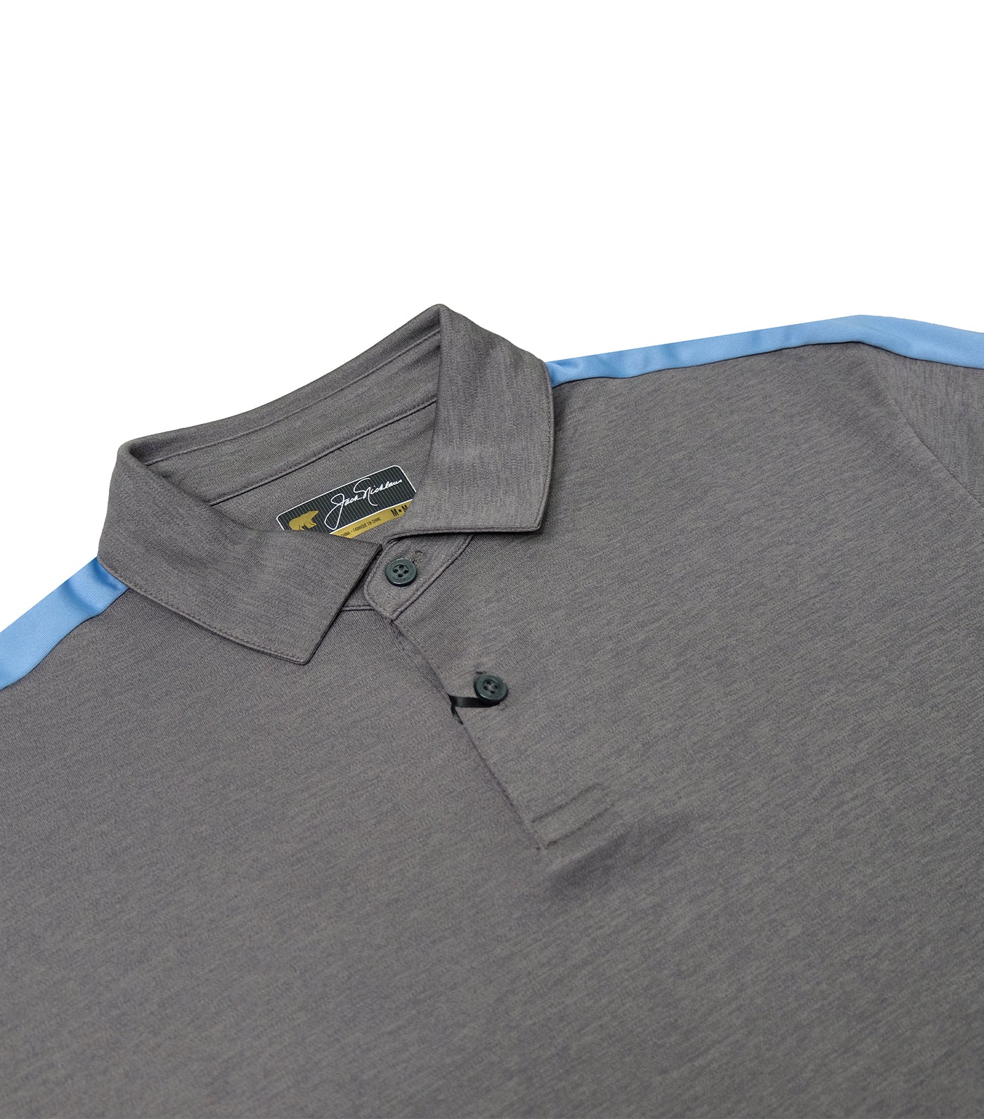 Shoulder Stripe Pieced Polo Muted Gray Heather