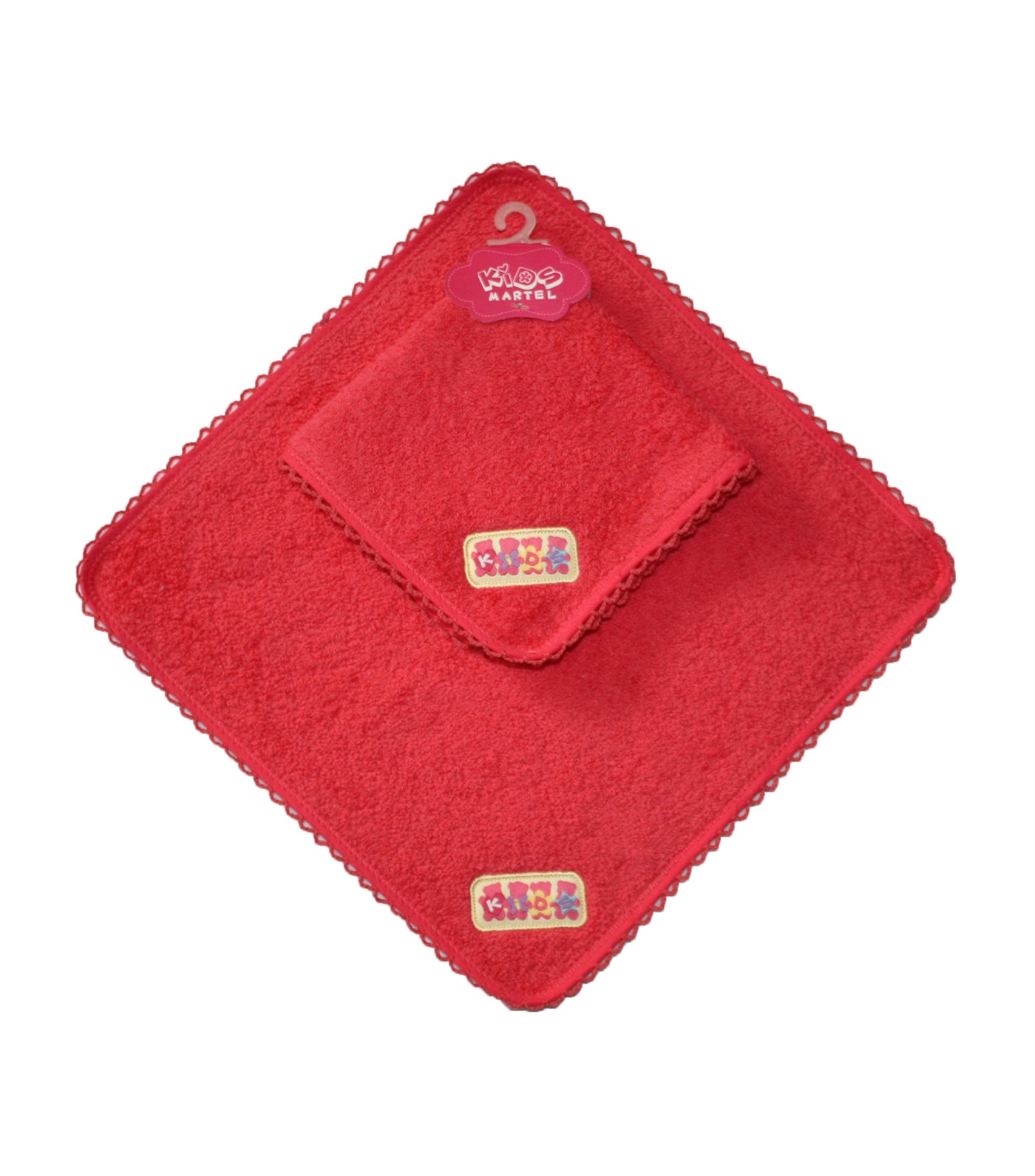 Kids Martel Bear Face Towel Hot Pink