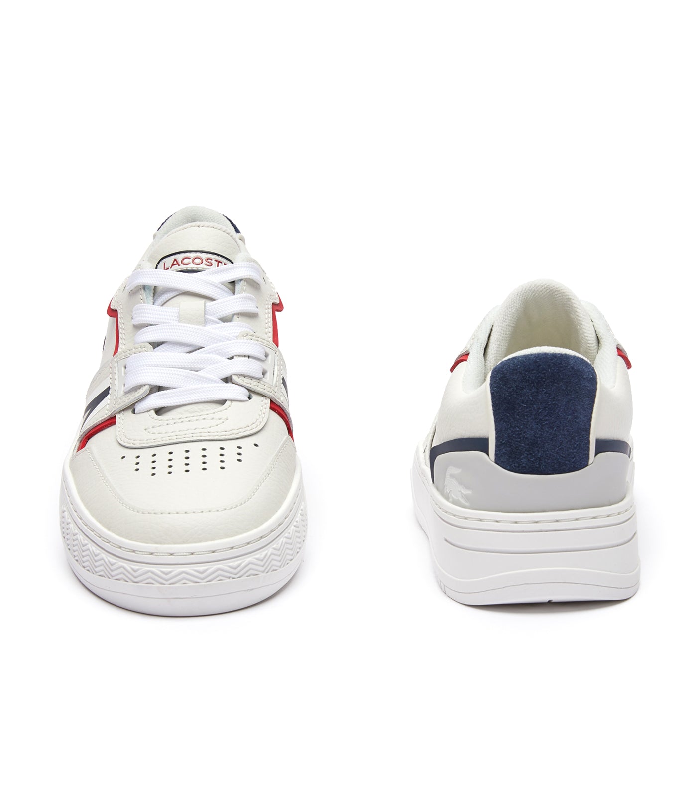 Lacoste Men's L001 0321 1 Leather Sneakers White/Navy/Red