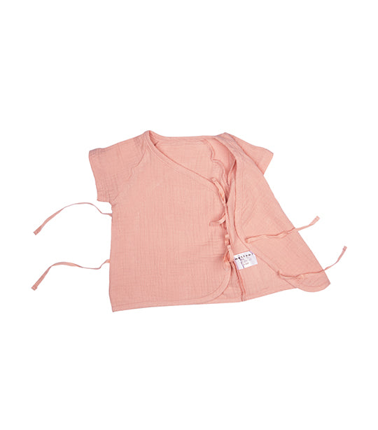 Lamu Short Sleeves Side-Tie Pink