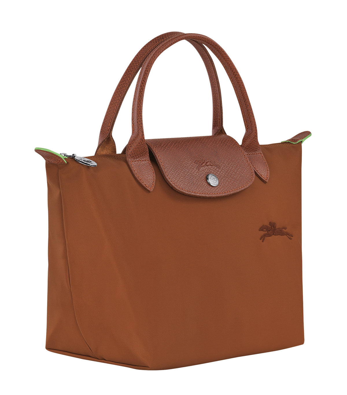 Longchamp Le Pliage Green Top Handle Bag S Cognac Rustan's