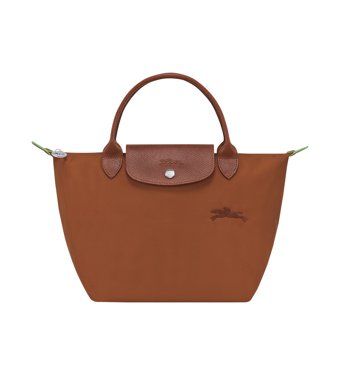Le Pliage Green Pouch with handle Cognac - Recycled canvas