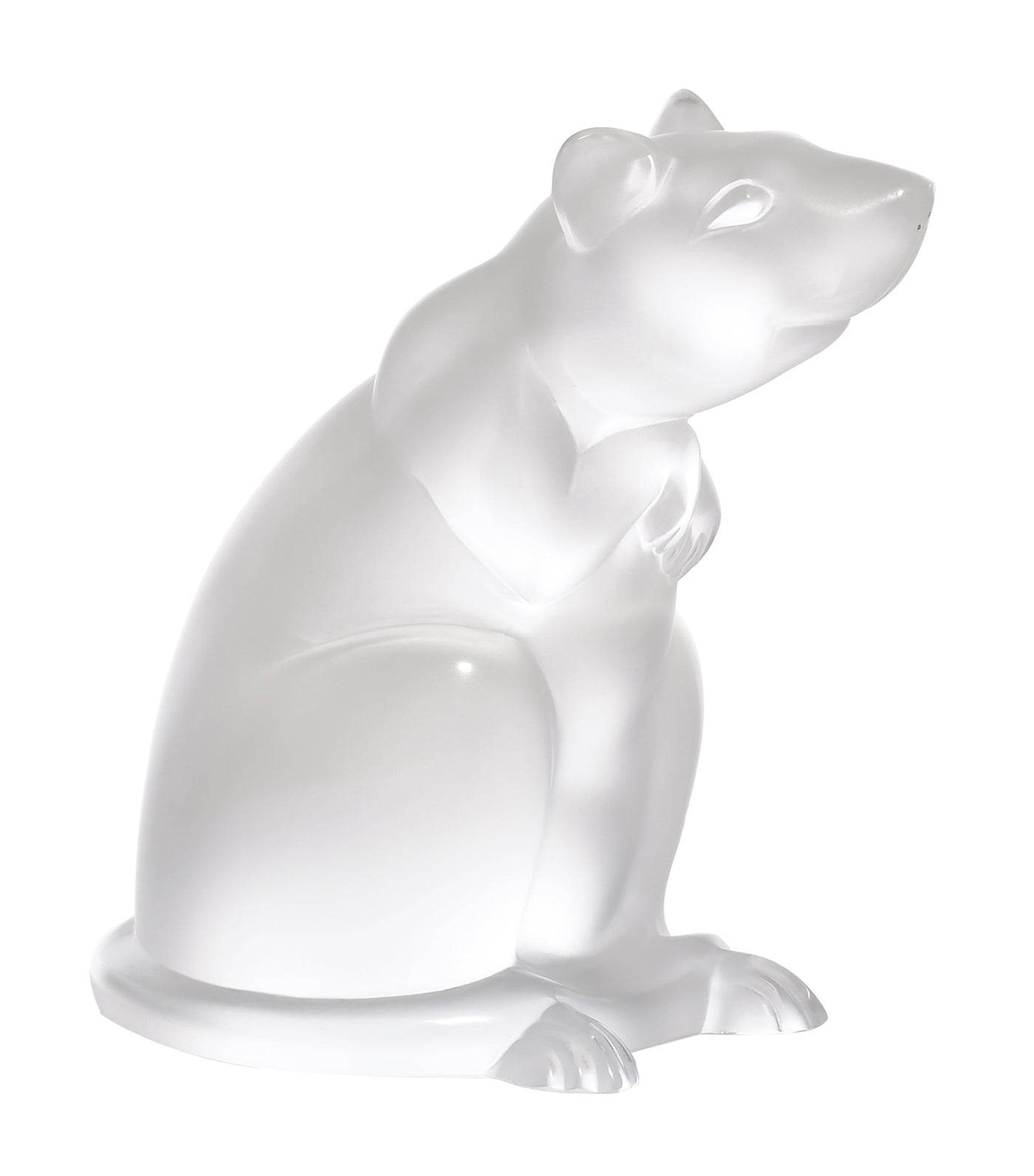 Lalique Rat Sculpture - Clear Crystal