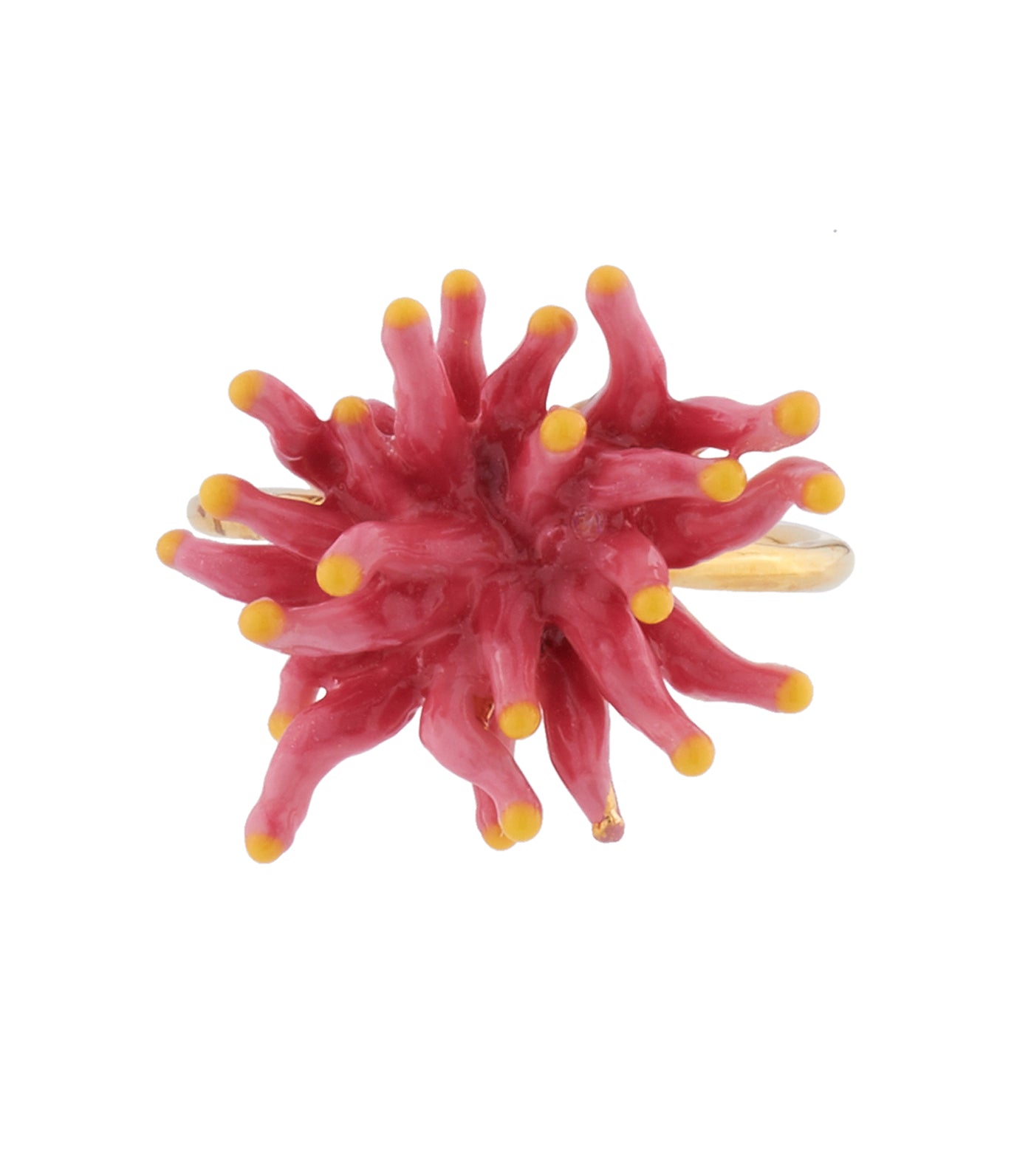 les néréides pink anemone adjustable ring