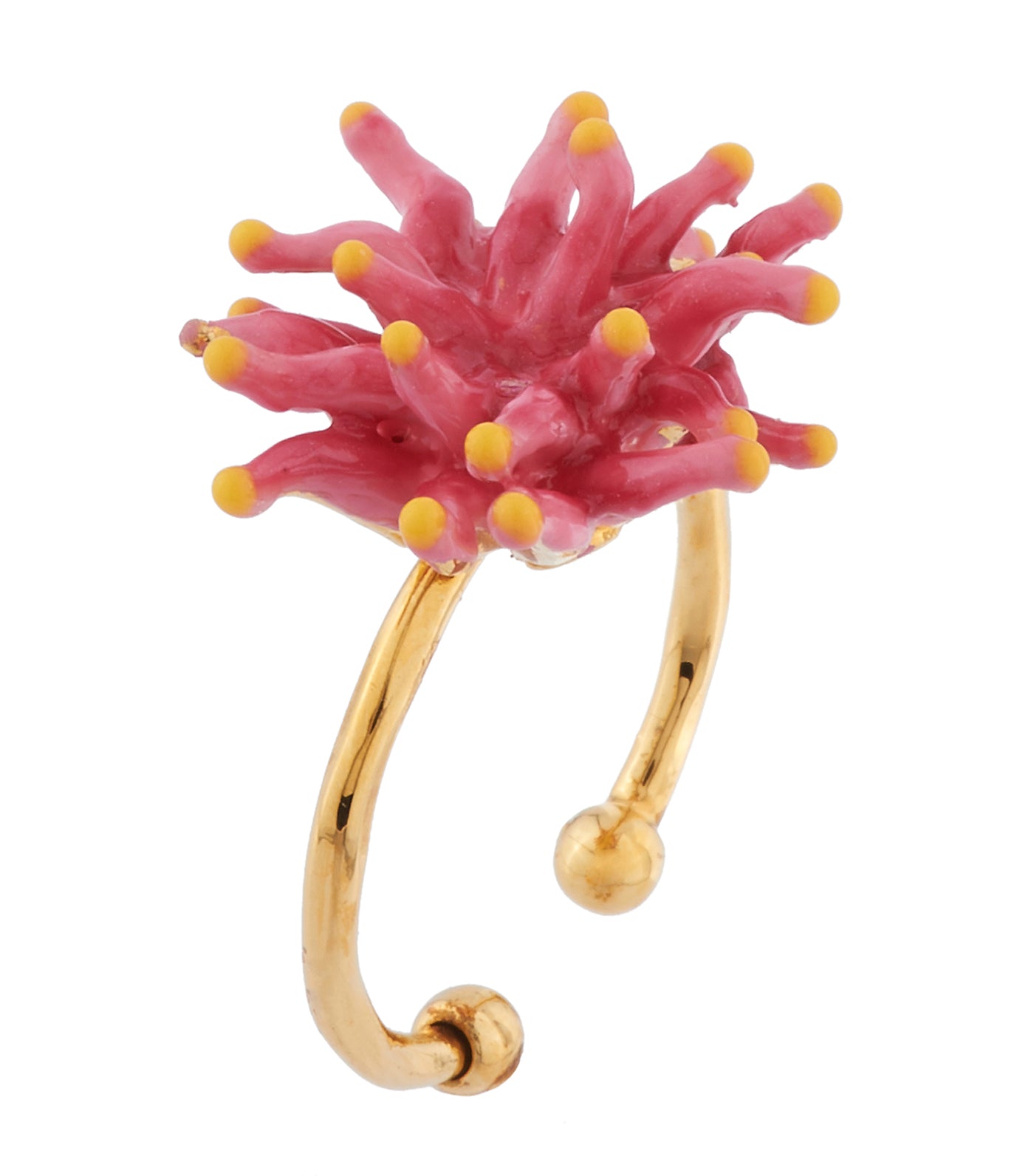 les néréides pink anemone adjustable ring