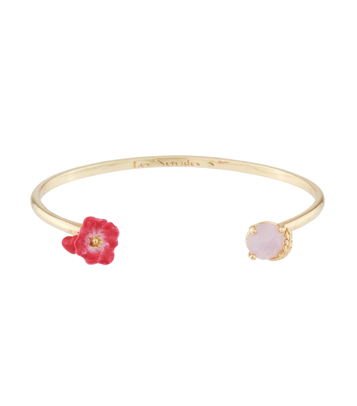 les néréides poppy, heart and carved crystal bangle bracelet