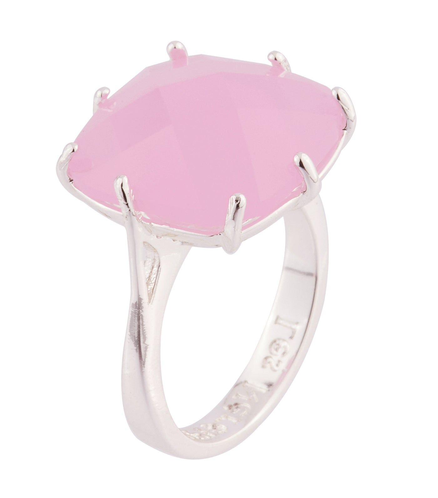 les néréides la diamantine pink square stone ring