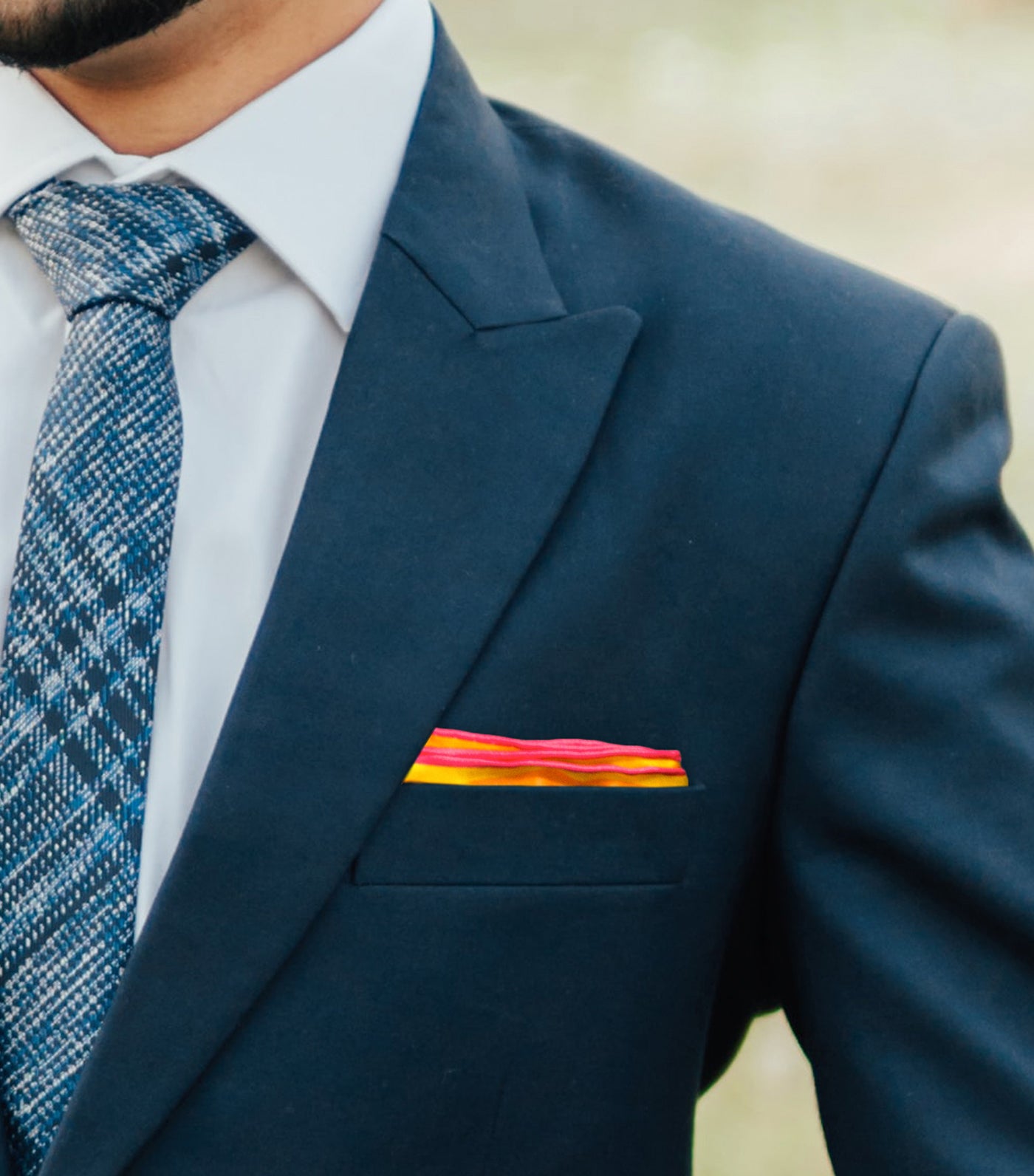 Lion's Roar Pocket Square Orange