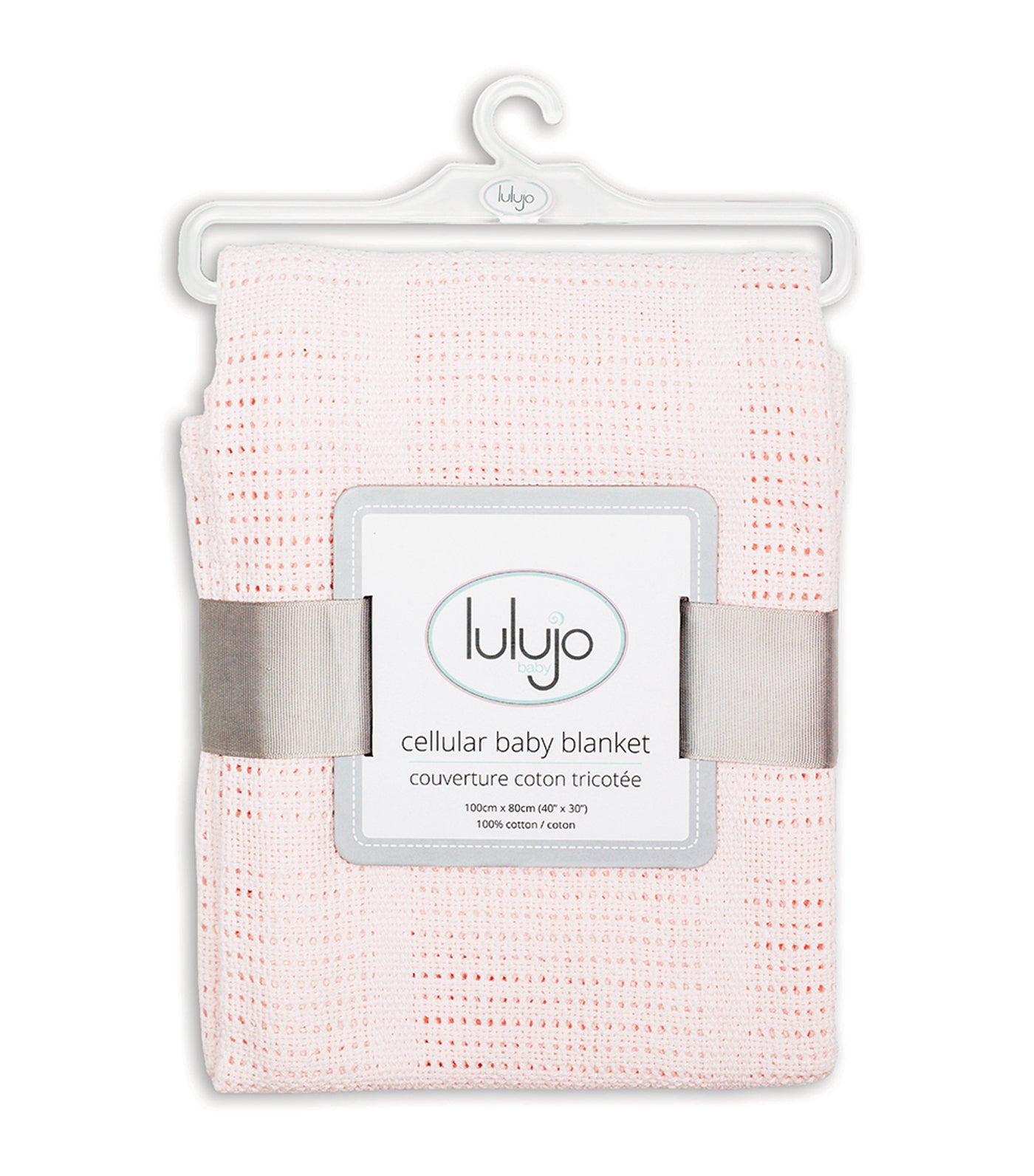 lulujo pink cellular cotton baby blanket