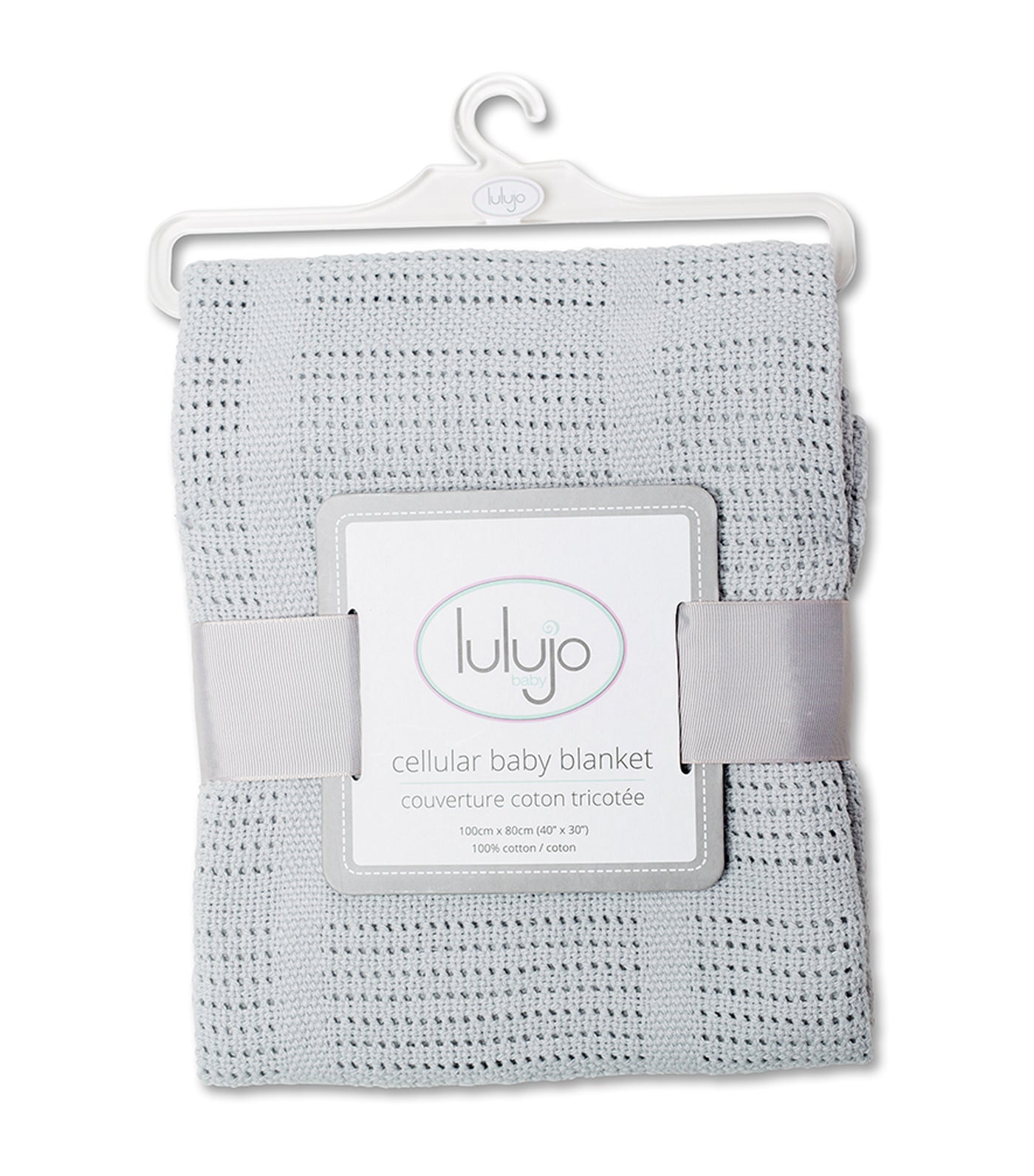 lulujo gray cellular cotton baby blanket