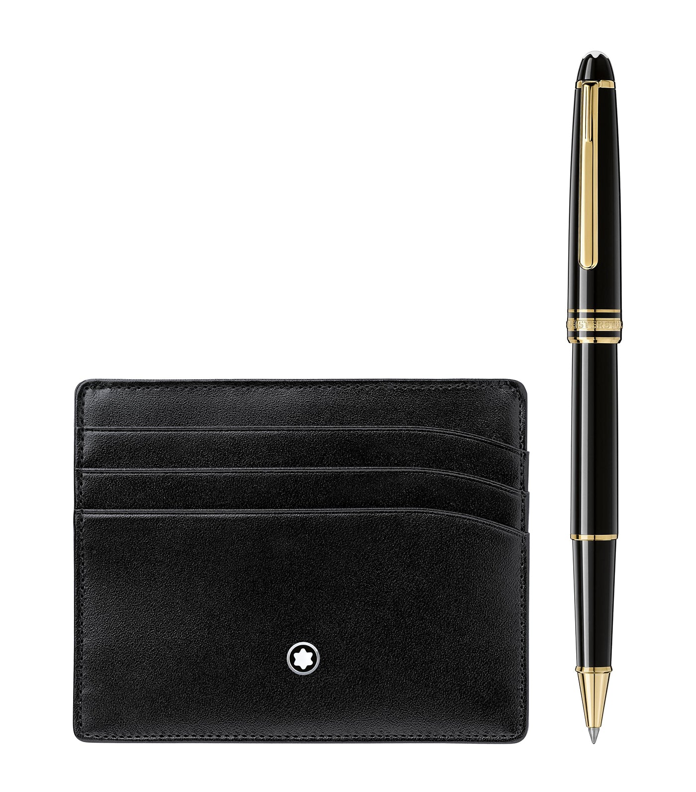 Meisterstück Gold Line Classique Rollerball and Card Holder 6cc Gift Set Black