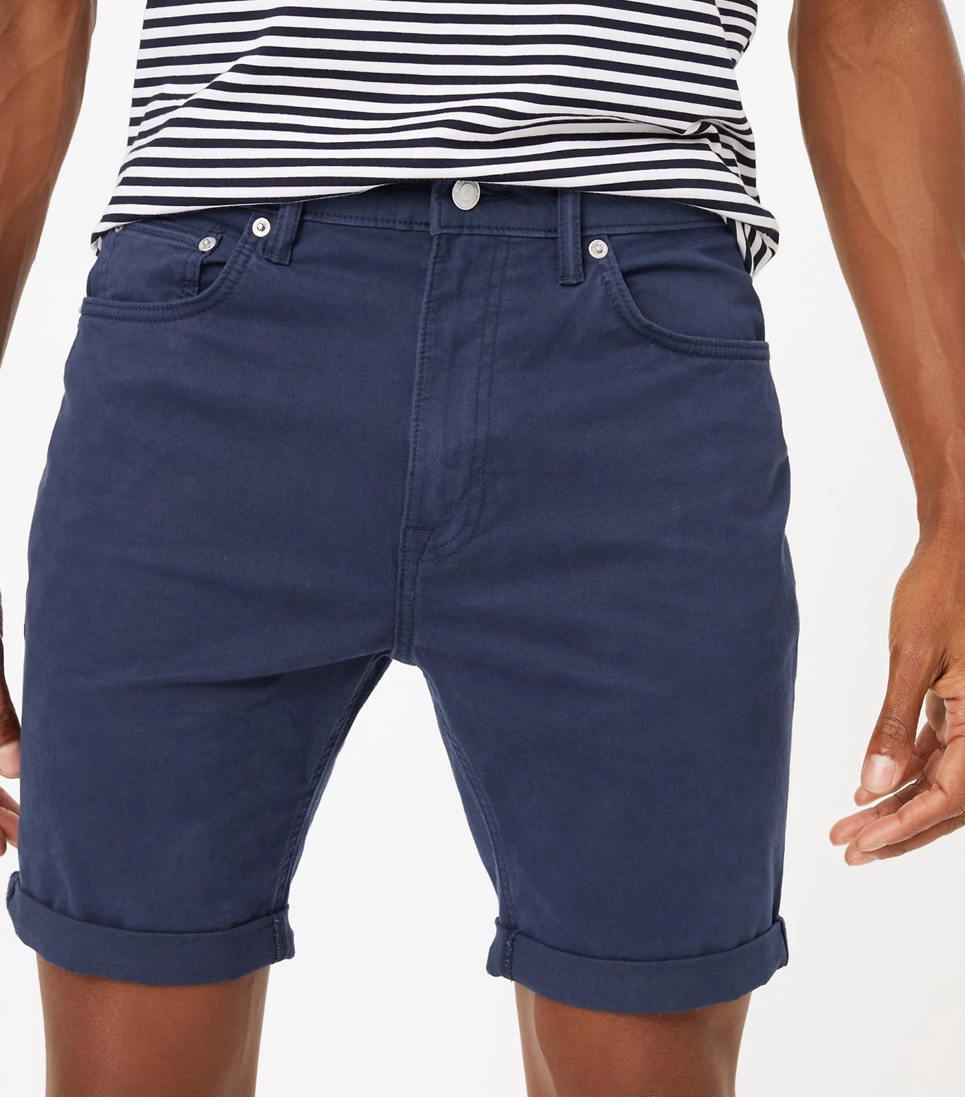 Cotton Stretch 5-Pocket Shorts Navy