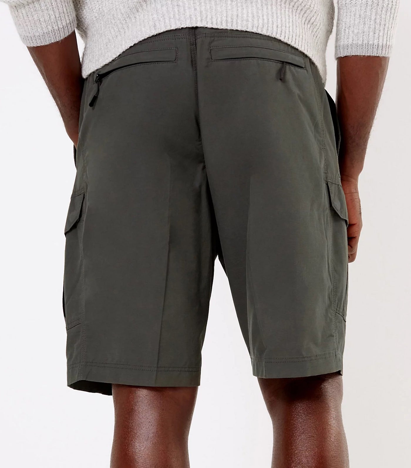 Regular Fit Cotton Rich Shorts with Stretch Olive