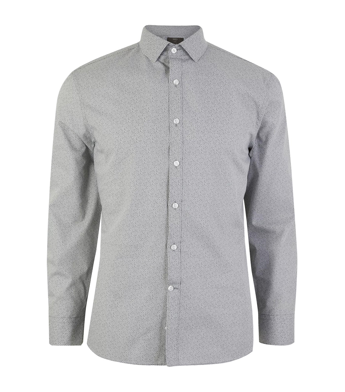 Skinny Fit Printed Easy Iron Shirt Gray Mix