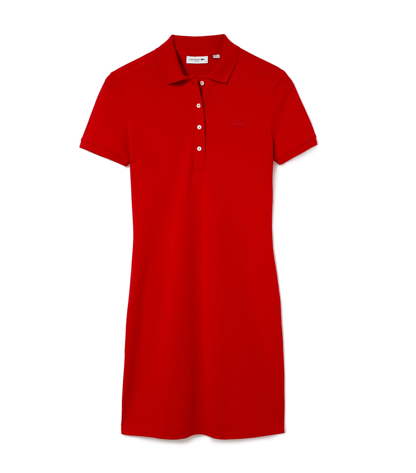 Lacoste Cotton Polo Dress Red