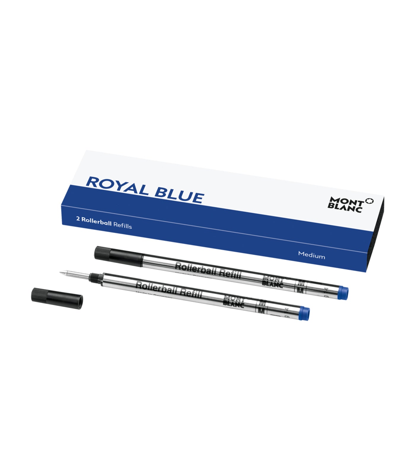 2 Rollerball Refills Medium Royal Blue