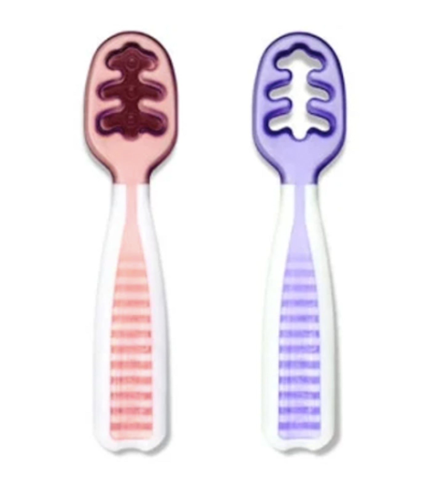 NUM NUM Pre-Spoon GOOtensils - Rosebud + Frosty Lilac 3/2 PACK(6 SPOONS IN  ALL)