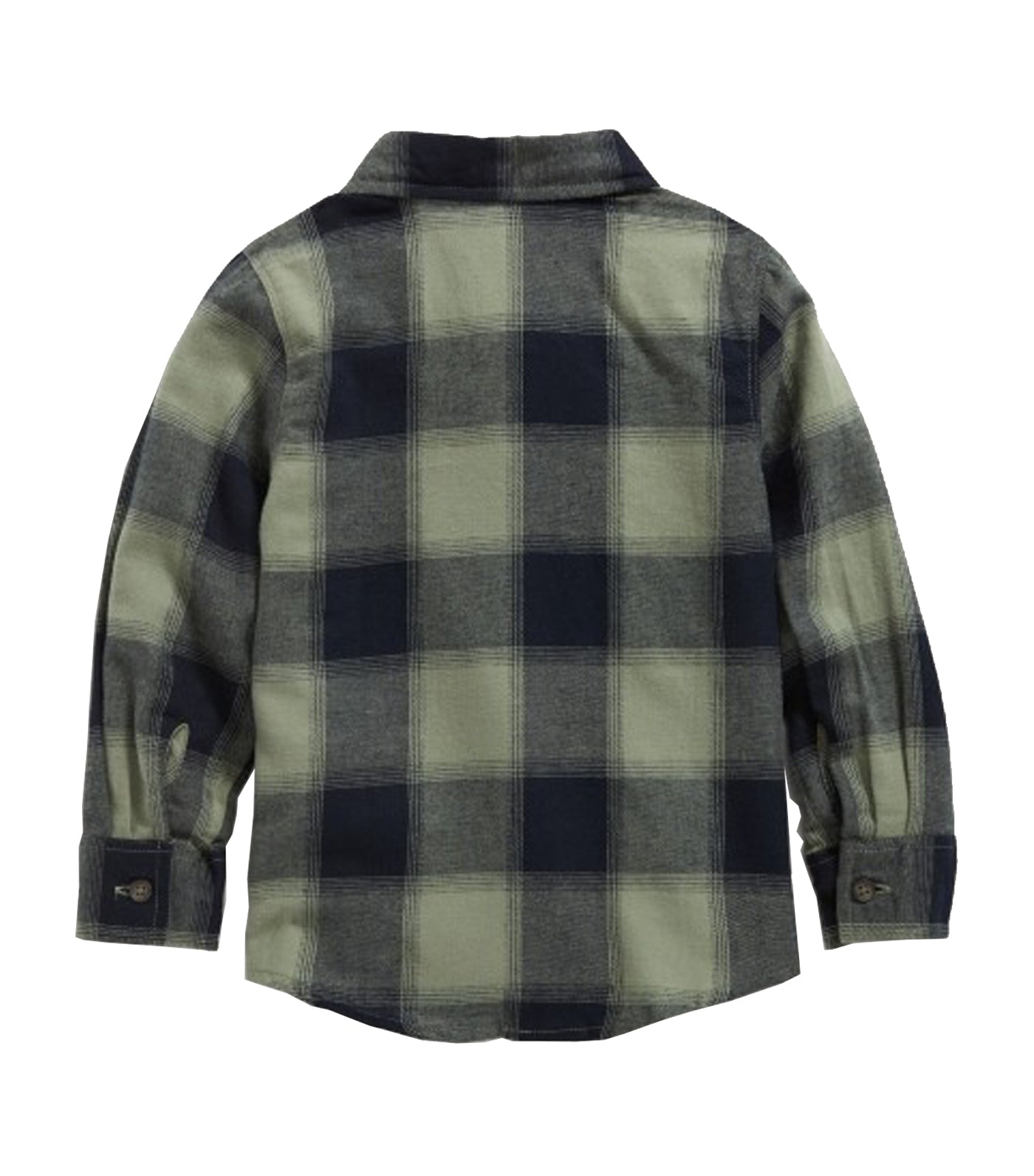 Long-Sleeve Plaid Pocket Shirt for Toddler Boys - Large Green Plaid