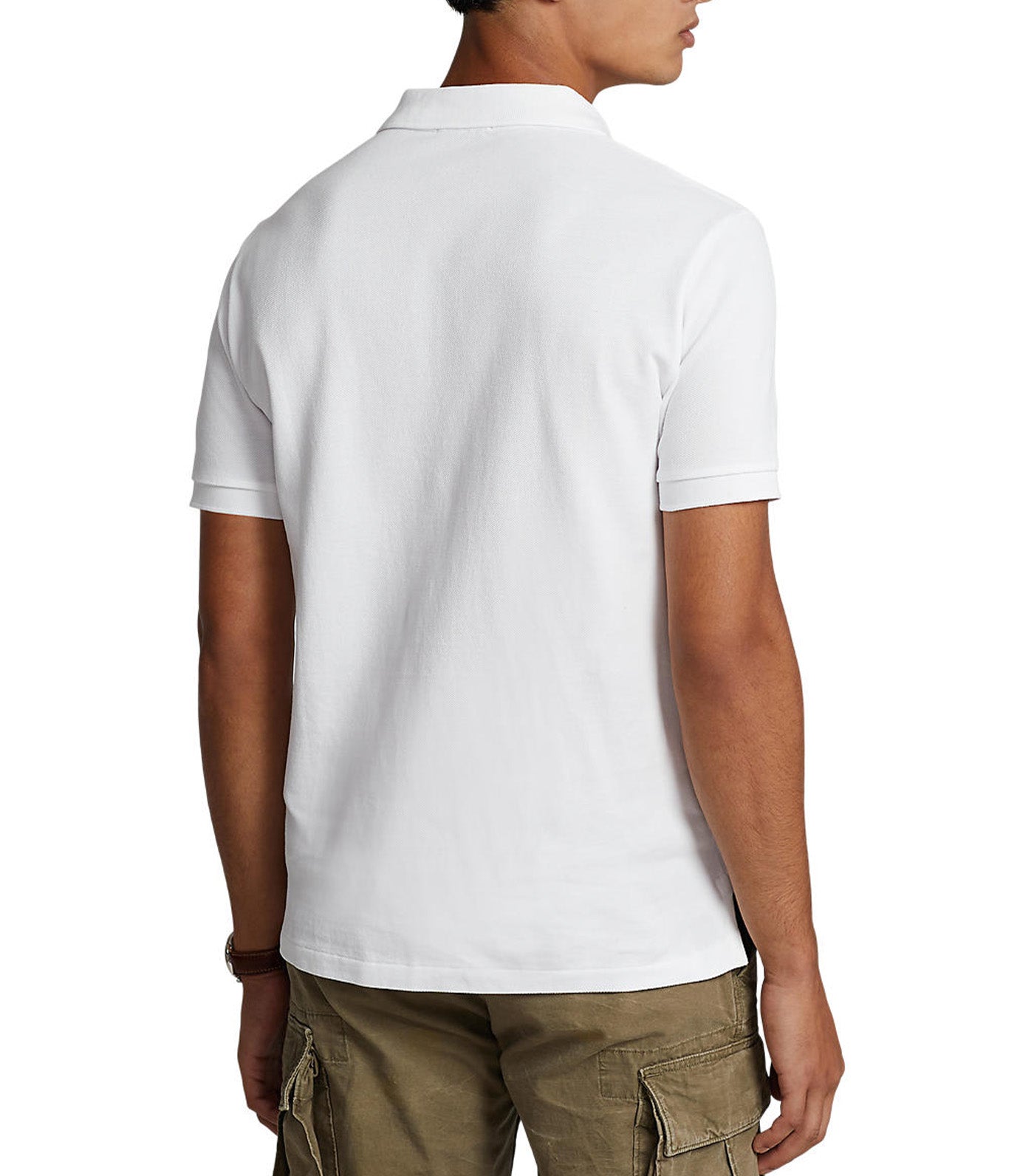 Men’s Custom Slim Fit Polo Bear Polo Shirt White
