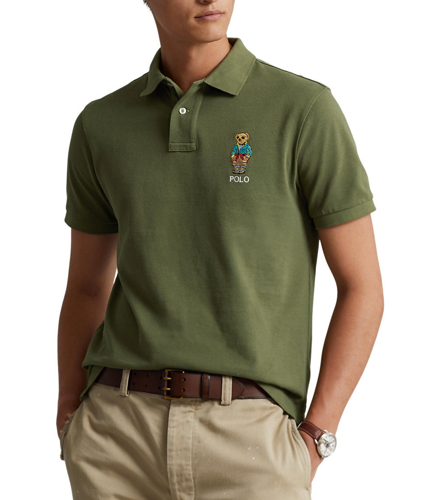 Men’s Custom Slim Fit Polo Bear Polo Shirt Sage