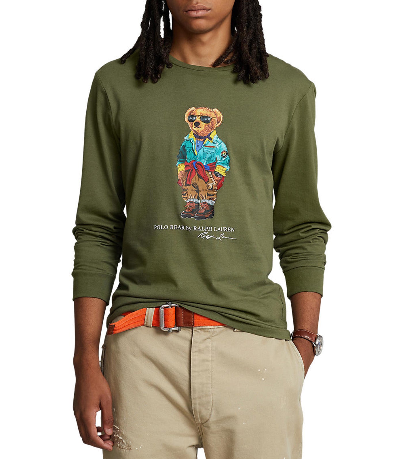 Men’s Custom Slim Polo Bear Jersey T-Shirt Dark Sage