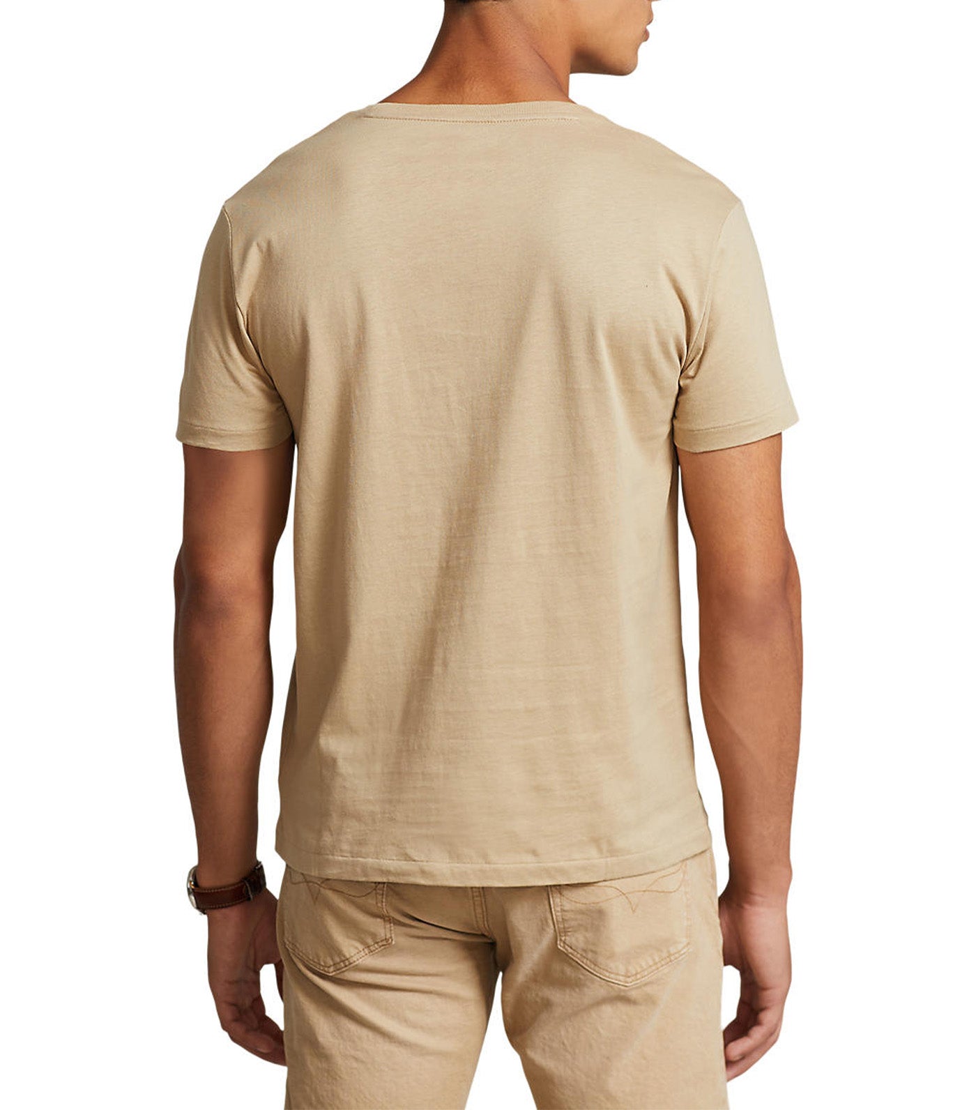 Men’s Custom Slim Fit Jersey Crewneck T-Shirt Coastal Beige