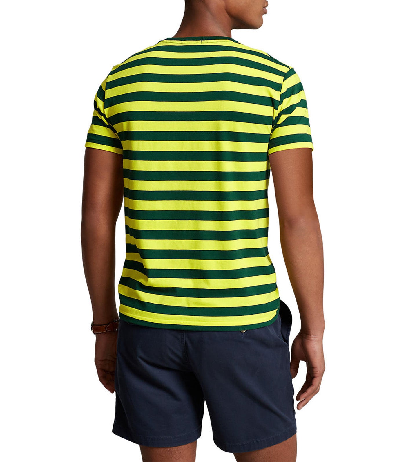 Men’s Classic Fit Striped Jersey T-Shirt Lemon Crush/New Forest