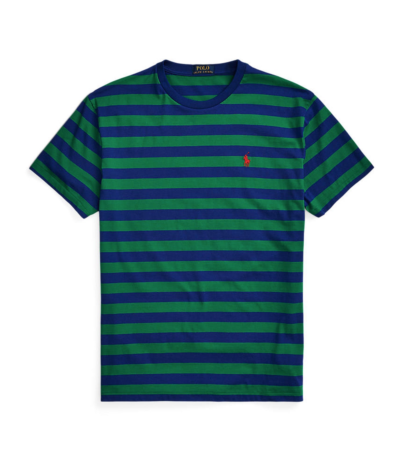 Men’s Classic Fit Striped Jersey T-Shirt Green/Heritage Royal
