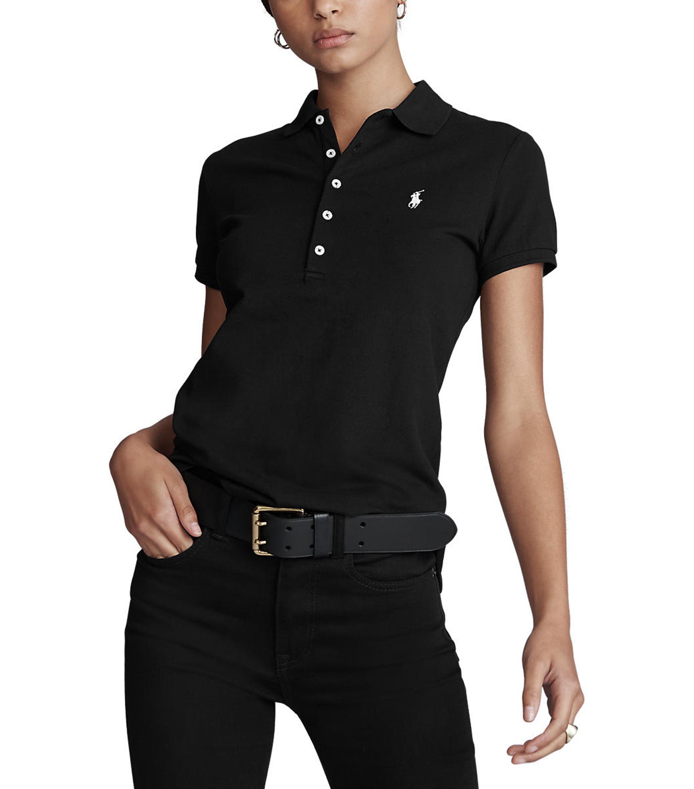 Women's Slim Fit Stretch Julie Polo Shirt Black