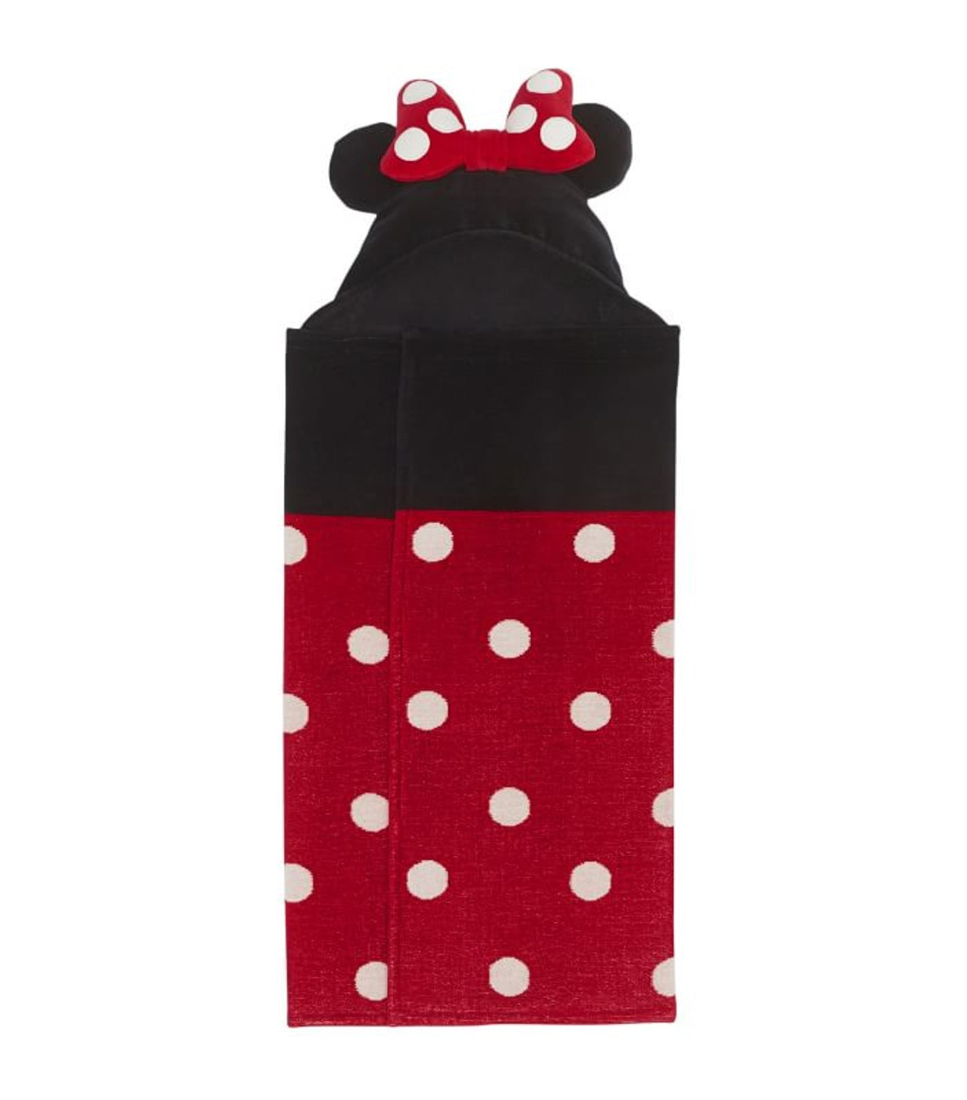 Disney Minnie Mouse Baby Hooded Towel - Black and Red