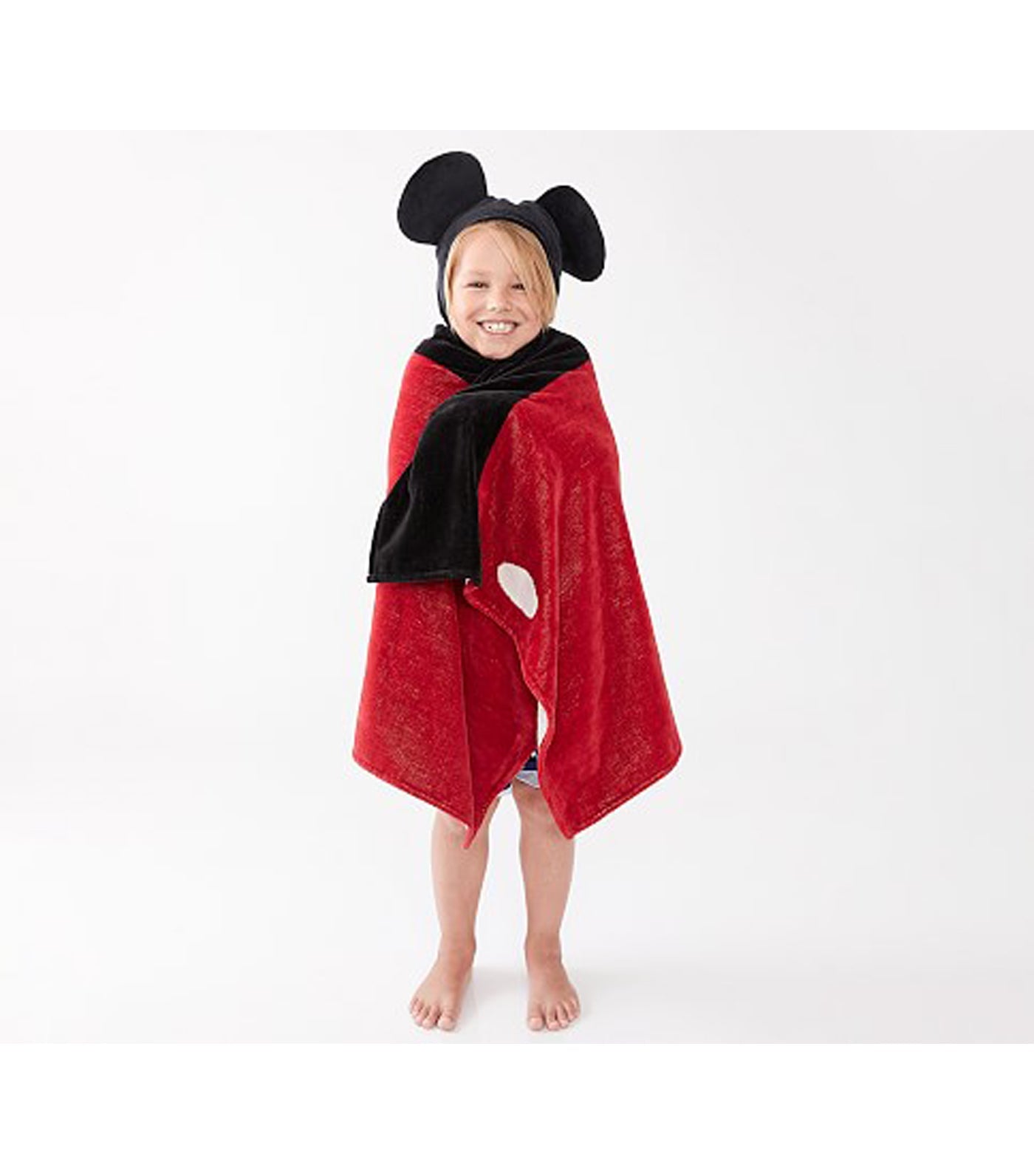 Disney Mickey and Minnie Mouse Kids Hooded Towel - Black Multi